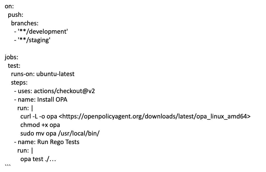 example GH Actions workflow